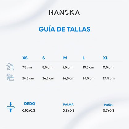 HANSKA Paquete de 100 guantes desechables de nitrilo Azul - Sin polvo - Desechables - Ambidiestros - Base de goma - Apto para uso médico y manipulación de alimentos (100, L)