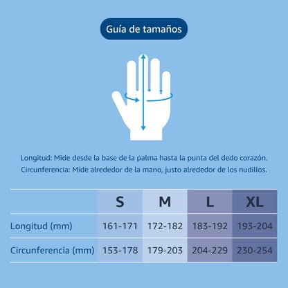 by Amazon Guantes Desechables de Nitrilo Azules, sin Polvo, sin Látex, Talla M, Paquete de 100